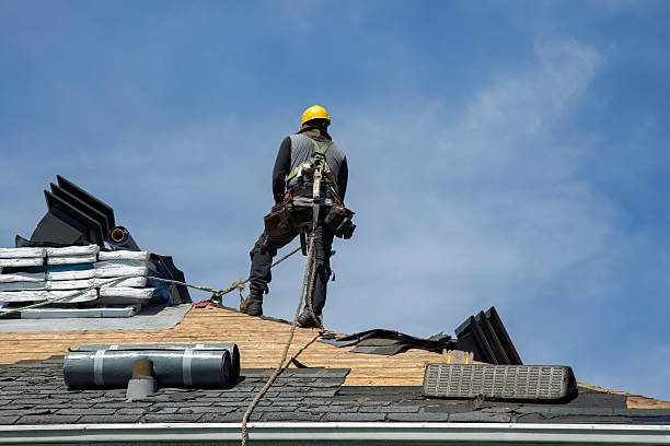Professional Gutter Installation technician working in Montezuma, IN